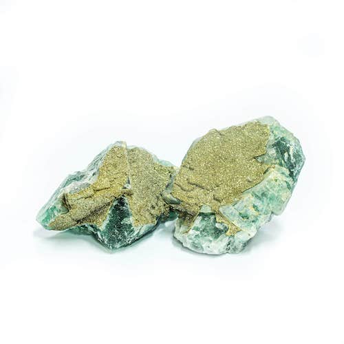 Fluorit a pyrit sběratelské kameny z Maroka