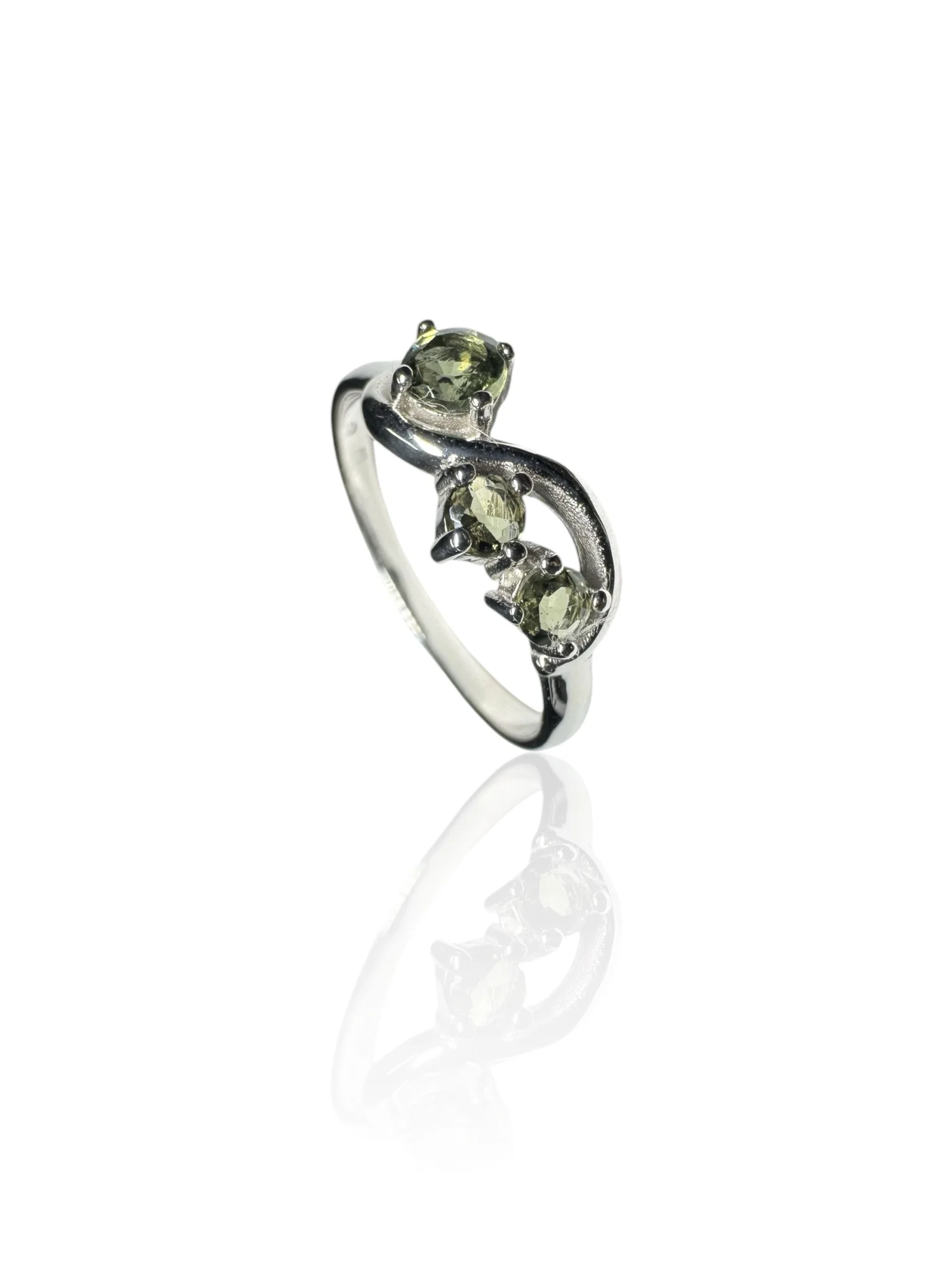 Moldavite ring round