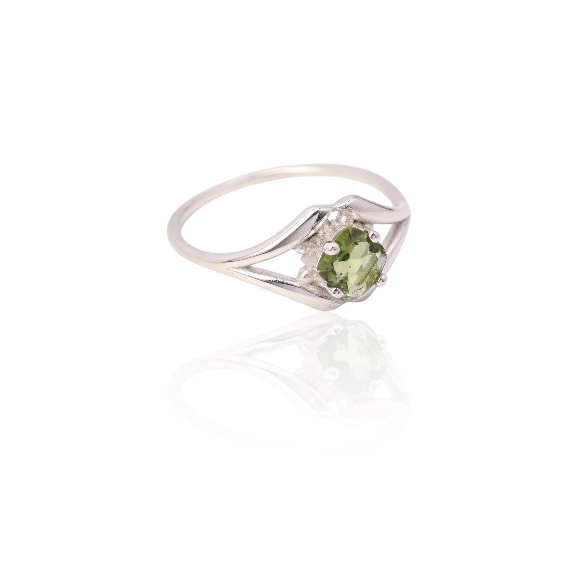 Moldavite ring square