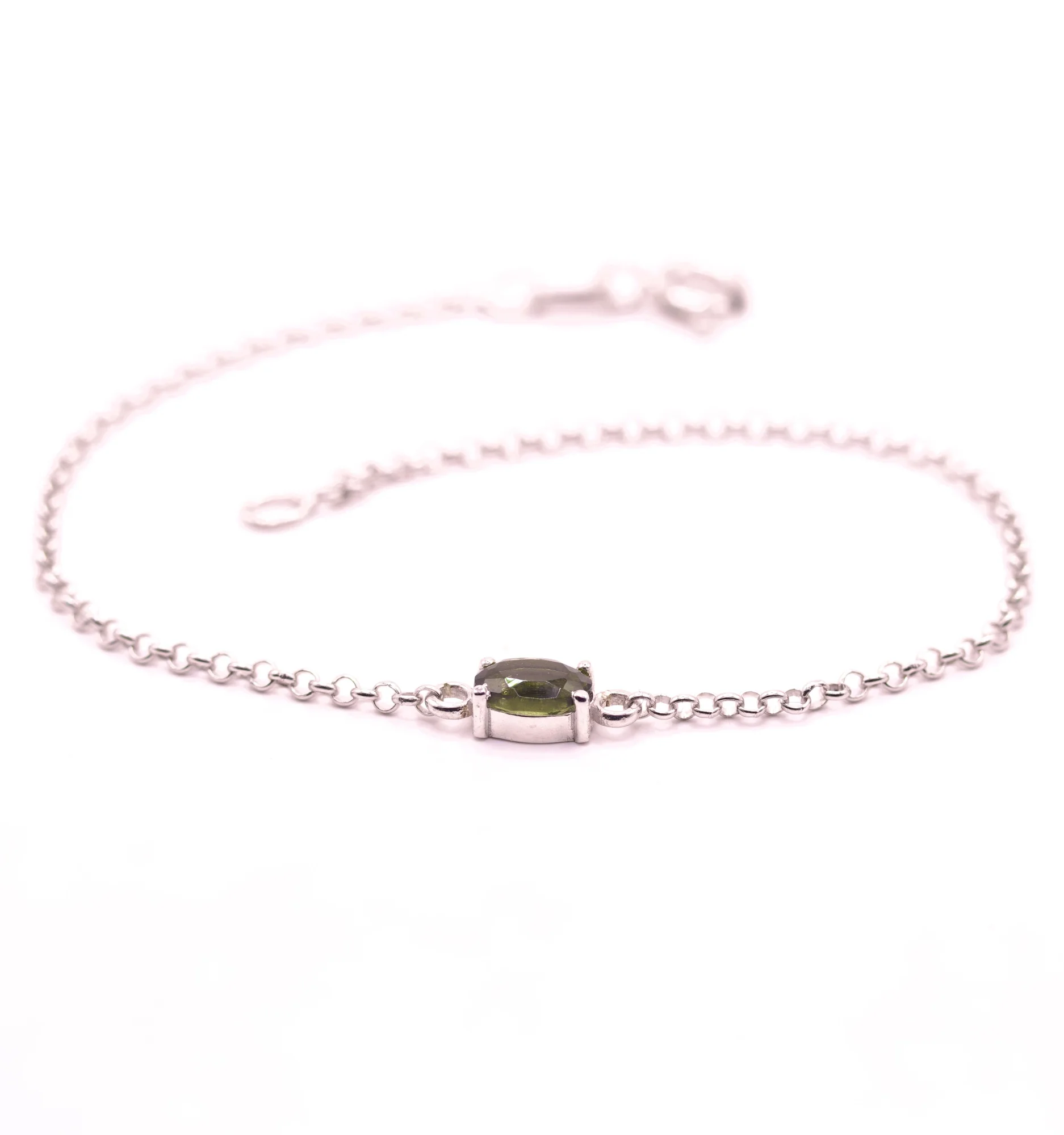 Moldavite bracelet oval