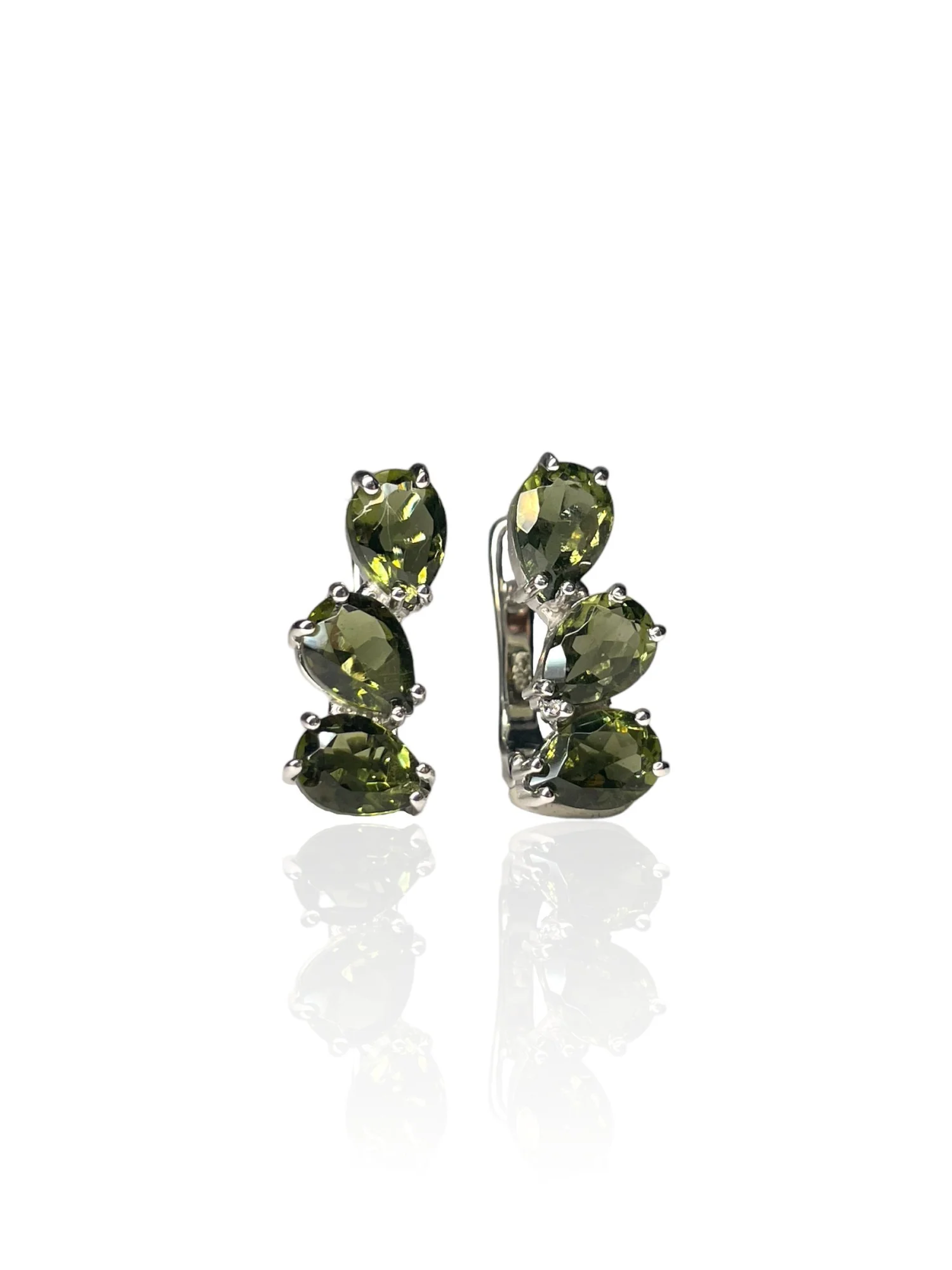 Moldavite earrings drop