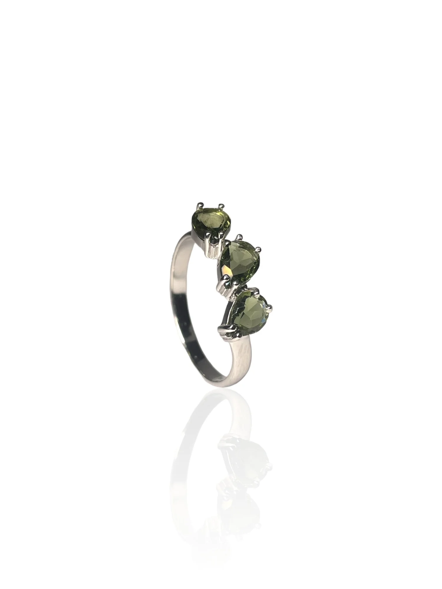 Moldavite ring drop